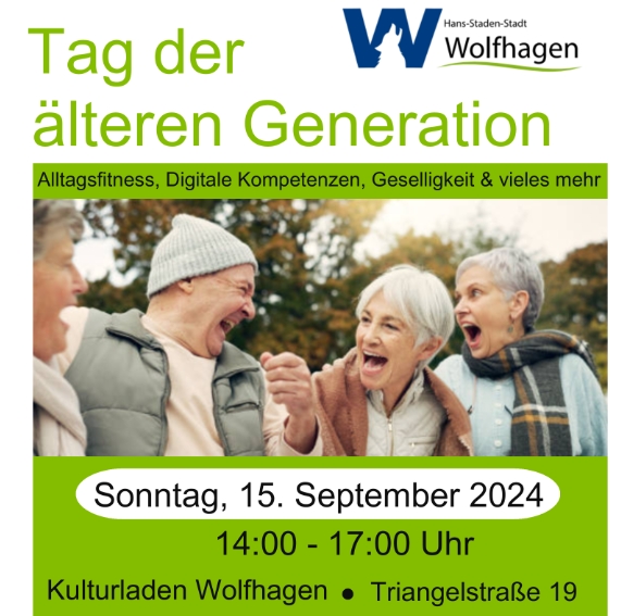 Save the date: Tag der älteren Generation 15.Sept. 14-17 Uhr Kulturladen