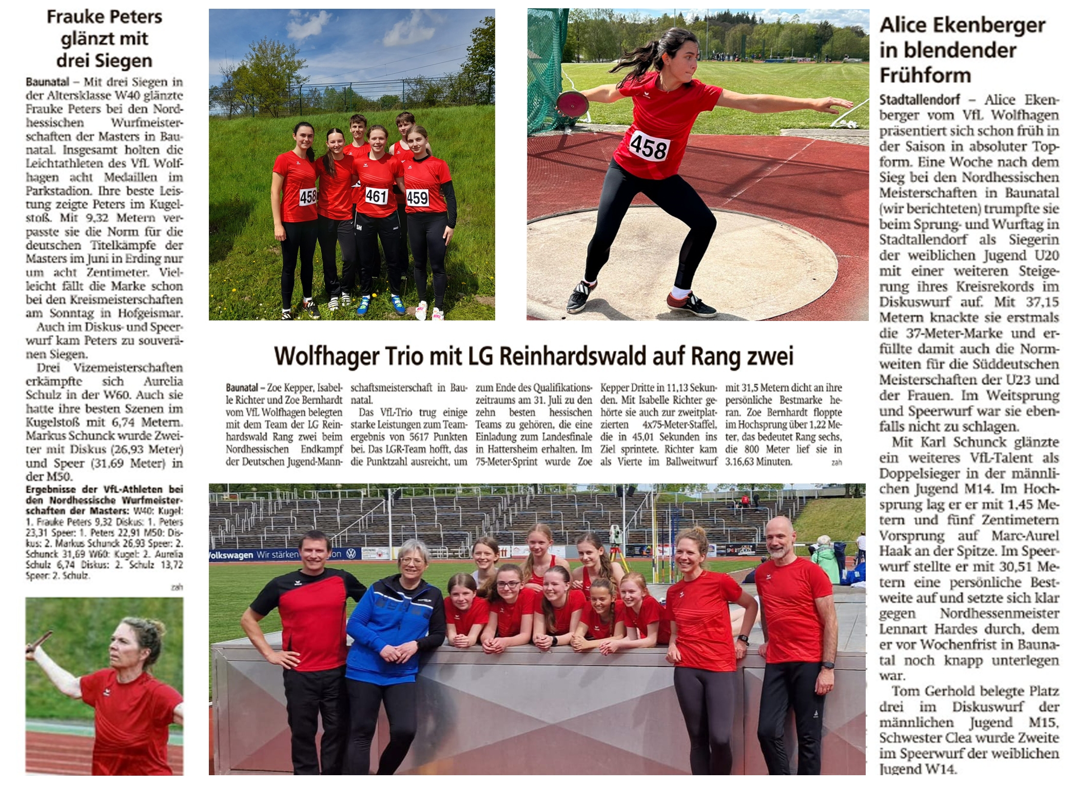 3x VfL-Athleten in HNA auf einer Seite